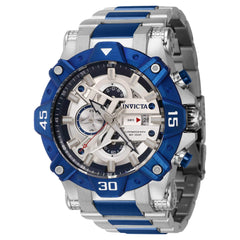 Invicta Men's Chronograph Watch - Aviator Silver Tone and Blue Dial Bracelet | 40184