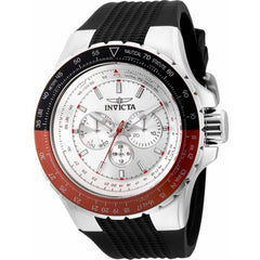 Invicta Men's Chronograph Watch - Aviator Silver Tone Dial Black Strap | 33027