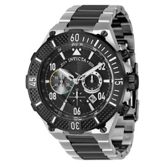 Invicta Men's Chronograph Watch - Aviator Two Tone Black, Silver Tone Bracelet | 40511