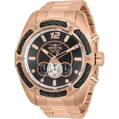 Invicta Men's Chronograph Watch - Bolt Black Dial Rose Gold Bracelet | 31476
