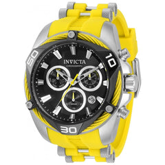 Invicta Men's Chronograph Watch - Bolt Black Dial Yellow and Silver Tone Strap | 31313
