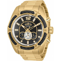 Invicta Men's Chronograph Watch - Bolt Black Dial Yellow Gold Bracelet | 31475