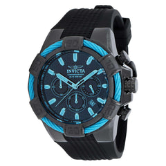 Invicta Men's Chronograph Watch - Bolt Blue and Black Bezel Silicone Strap | 39319