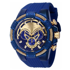 Invicta Men's Chronograph Watch - Bolt Blue and Gold Dial Silicone Strap | 40671
