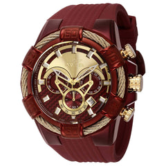 Invicta Men's Chronograph Watch - Bolt Gold Tone and Red Dial Silicone Strap | 40667
