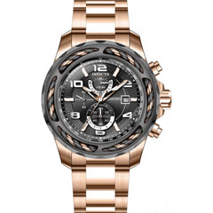 Invicta Men's Chronograph Watch - Bolt Gunmetal Dial Rose Gold Tone Bracelet | 31234
