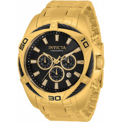 Invicta Men's Chronograph Watch - Bolt Quartz Black and Gold Dial Bracelet | 34119
