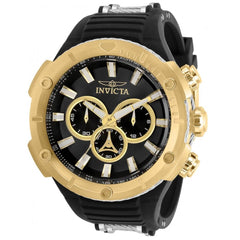Invicta Men's Chronograph Watch - Bolt Quartz Black and Gold Dial Strap | 29591