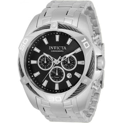Invicta Men's Chronograph Watch - Bolt Quartz Black and Silver Dial Bracelet | 34118