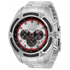 Invicta Men's Chronograph Watch - Bolt Quartz Black, Silver and Red Dial | 31435