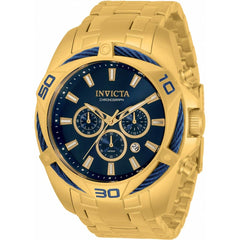 Invicta Men's Chronograph Watch - Bolt Quartz Blue and Gold Dial Bracelet | 34120
