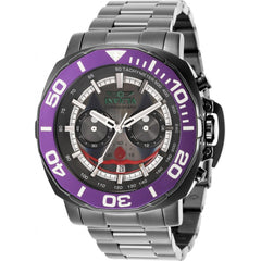 Invicta Men's Chronograph Watch - DC Comics Joker Quartz Black Steel Bracelet | 35073