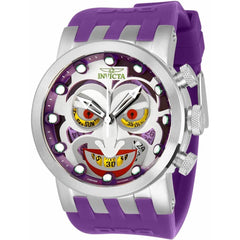 Invicta Men's Chronograph Watch - DC Comics Joker Quartz Purple Silicone Strap | 34610