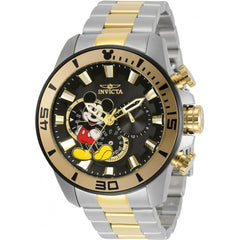 Invicta Men's Chronograph Watch - Disney Black Dial Two Tone Bracelet | 30781