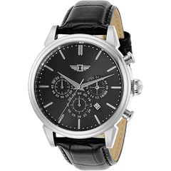 Invicta Men's Chronograph Watch - I by Invicta Black Dial Leather Strap | IBI29866