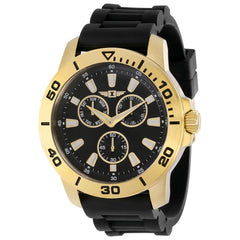 Invicta Men's Chronograph Watch - I by Invicta Gold Tone Case Black Strap | IBI36460