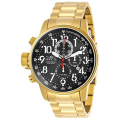 Invicta Men's Chronograph Watch - I-Force Black Dial Yellow Gold Bracelet | 28745