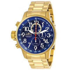 Invicta Men's Chronograph Watch - I-Force Blue Dial Yellow Gold Bracelet | 28744