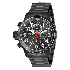 Invicta Men's Chronograph Watch - I-Force Gunmetal Dial Black Leather Strap | 28742