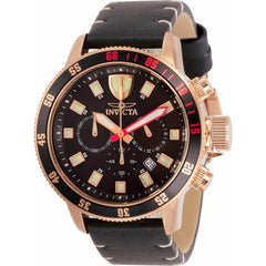Invicta Men's Chronograph Watch - I-Force Rose Gold Case Black Leather Strap | 31399