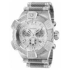 Invicta Men's Chronograph Watch - Jason Taylor Silver Dial Bracelet Diamond | 40434