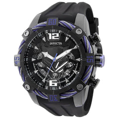 Invicta Men's Chronograph Watch - Marvel Black Dial Gunmetal Case Strap | 33161