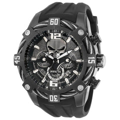 Invicta Men's Chronograph Watch - Marvel Gunmetal Case Black Silicone Strap | 33163