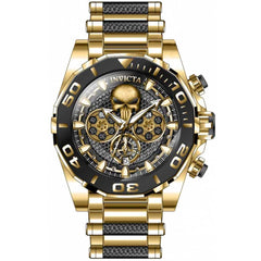 Invicta Men's Chronograph Watch - Marvel Punisher Black and Gold Dial Bracelet | 37830