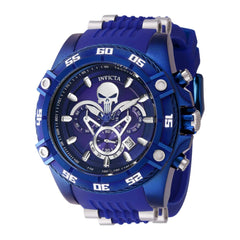 Invicta Men's Chronograph Watch - Marvel Punisher Dark Blue Dial Strap | 38180