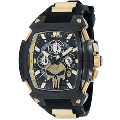 Invicta Men's Chronograph Watch - Marvel Punisher Quartz Black and Gold Dial | 37832