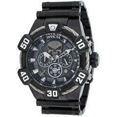 Invicta Men's Chronograph Watch - Marvel Punisher Quartz Black Steel Bracelet | 37687