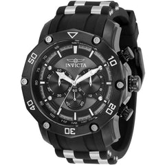 Invicta Men's Chronograph Watch - Pro Diver Black and Grey Dial Strap | 34046