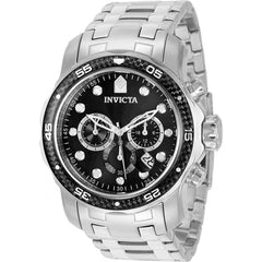Invicta Men's Chronograph Watch - Pro Diver Black and Silver Dial Bracelet | 35395