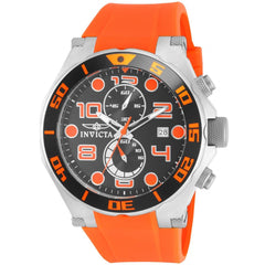 Invicta Men's Chronograph Watch - Pro Diver Black Dial Orange Rubber Strap | 15395