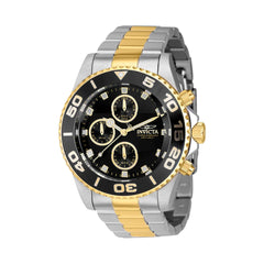 Invicta Men's Chronograph Watch - Pro Diver Black Dial Two Tone Bracelet | 43407
