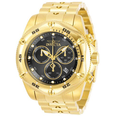 Invicta Men's Chronograph Watch - Pro Diver Black Dial Yellow Gold Bracelet | 31609