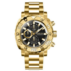 Invicta Men's Chronograph Watch - Pro Diver Black Dial Yellow Gold Bracelet | 36710