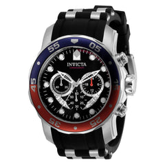 Invicta Men's Chronograph Watch - Pro Diver Blue Dial Black and Silver Strap | 31292