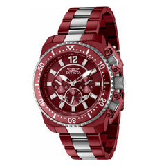 Invicta Men's Chronograph Watch - Pro Diver Burgundy Dial Steel Bracelet | 40875