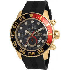 Invicta Men's Chronograph Watch - Pro Diver Dark Grey Dial Black Rubber Strap | 19246