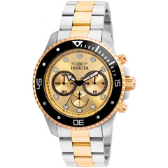 Invicta Men's Chronograph Watch - Pro Diver Gold Tone Dial Two Tone Bracelet | 21790