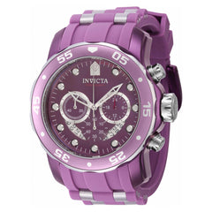 Invicta Men's Chronograph Watch - Pro Diver Light Purple and Silver Strap | 40930