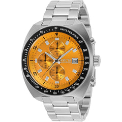Invicta Men's Chronograph Watch - Pro Diver Orange Dial Silver Bracelet | 31490