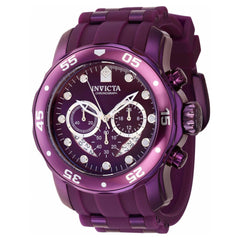 Invicta Men's Chronograph Watch - Pro Diver Purple Steel and Rubber Strap | 40927