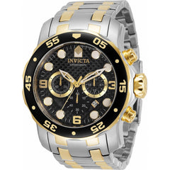 Invicta Men's Chronograph Watch - Pro Diver Quartz Black and Gold Tone Dial | 35134