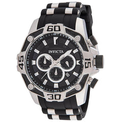 Invicta Men's Chronograph Watch - Pro Diver Quartz Black and Silver Dial | 33834