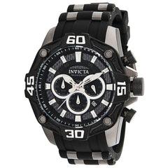 Invicta Men's Chronograph Watch - Pro Diver Quartz Black and Silver Dial | 33841