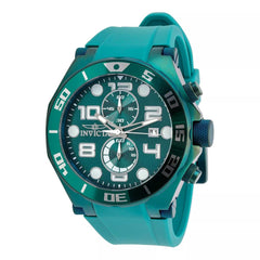 Invicta Men's Chronograph Watch - Pro Diver Quartz Green Dial Silicone Strap | 40649