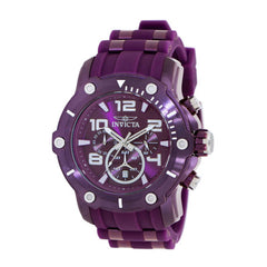 Invicta Men's Chronograph Watch - Pro Diver Quartz Purple Dial Silicone Strap | 40801