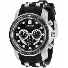 Invicta Men's Chronograph Watch - Pro Diver Quartz Silver and Black Strap | 35414